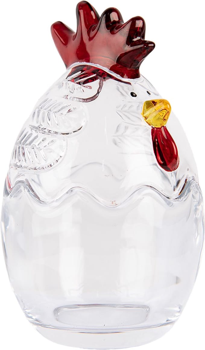 Clayre & Eef Glazen potje Kip Ø 8x14 cm Transparant Glas