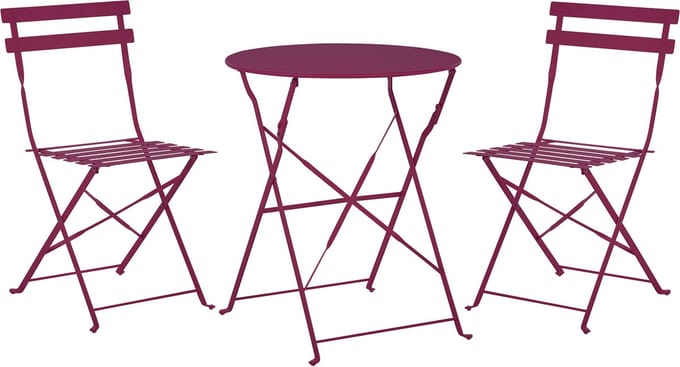 FIORI - Bistroset voor 2 - Bordeaux - Staal