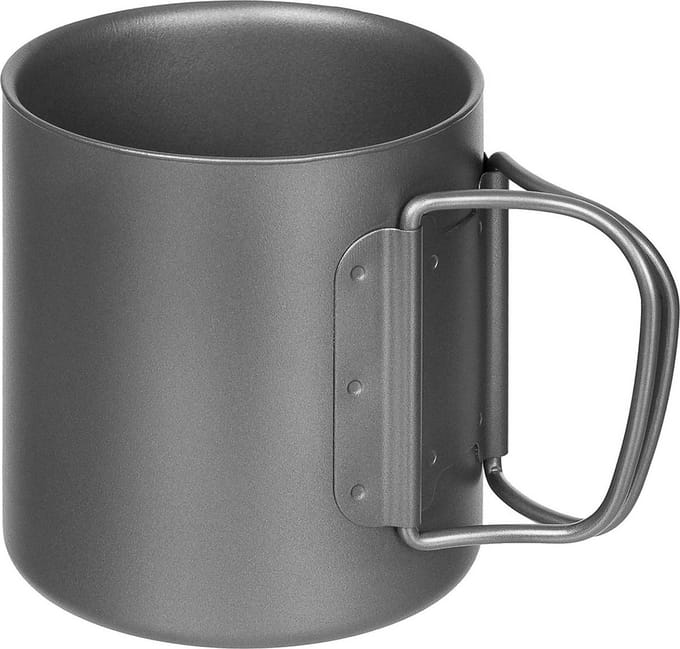 Fox Outdoor - Beker - Titanium - Opvouwbare handgrepen - Dubbelwandig - ca. 300 ml