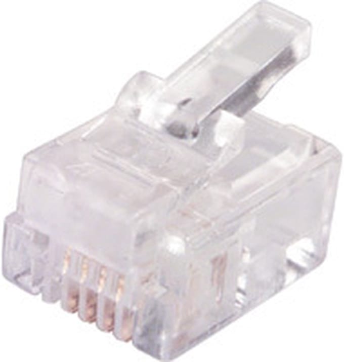 Scanpart modulaire stekker - RJ11 (4P6C) - 6/4 - Transparant - 10 stuks