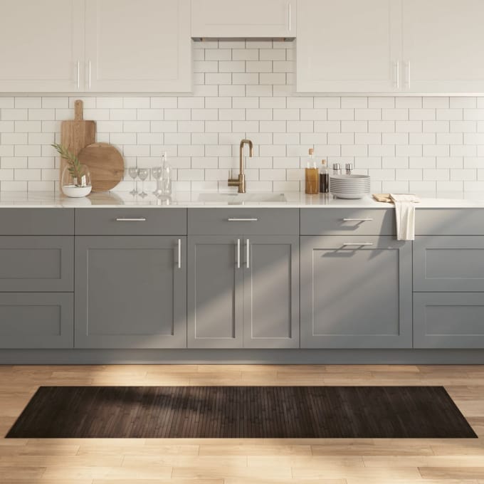 vidaXL - Vloerkleed - rechthoekig - 60x200 - cm - bamboe - donkerbruin