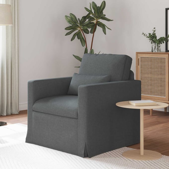 vidaXL - Bank - Donkergrijs - 78 - x - 77 - x - 80 - cm - Stof