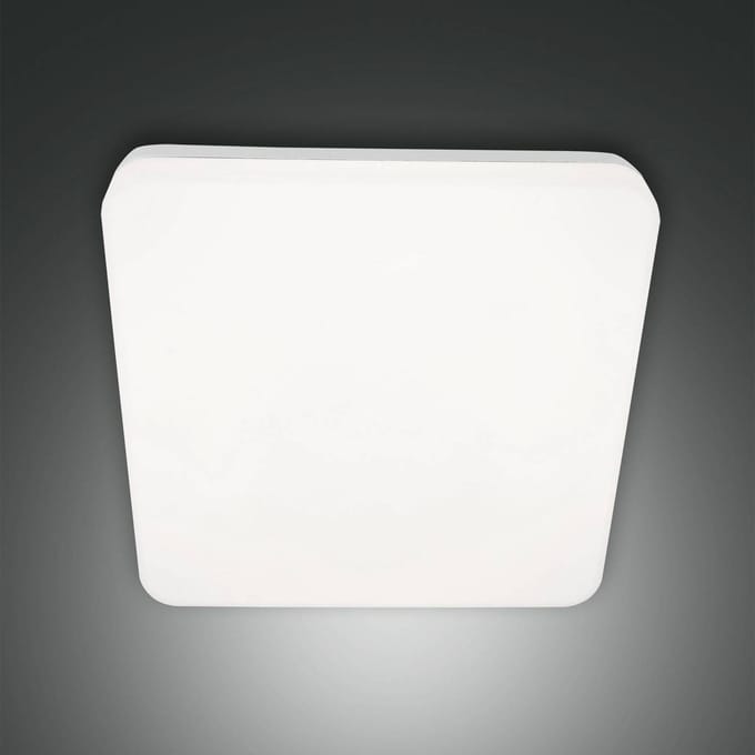 Fabas Luce Folk LED buiten plafondlamp, sensor, 28 x 28 cm, wit, IP65