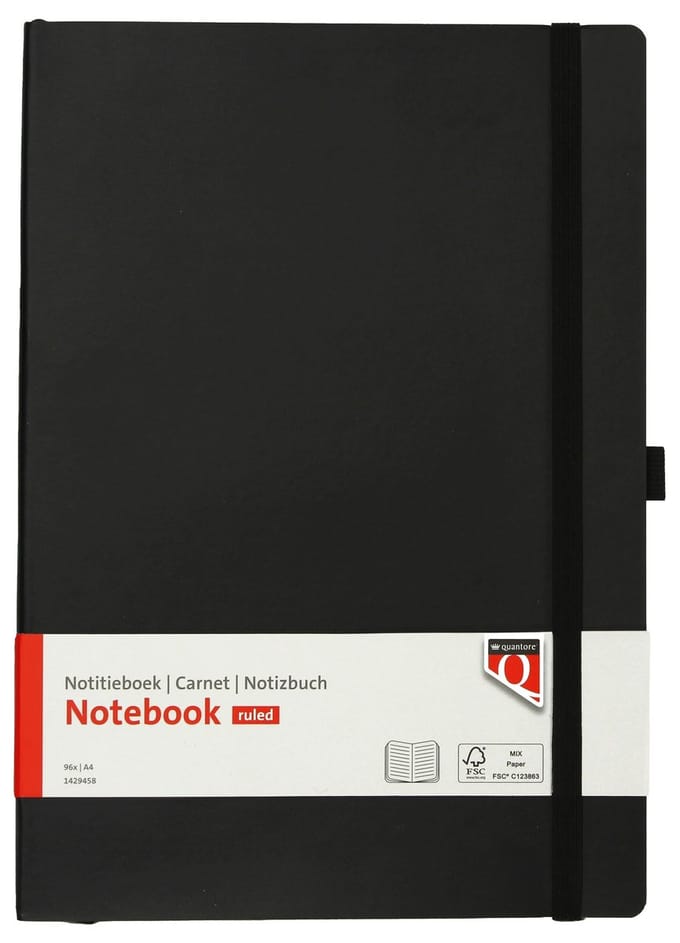 Notitieboek quantore a4 flex lijn 192blz 80gr zw | 18 stuks