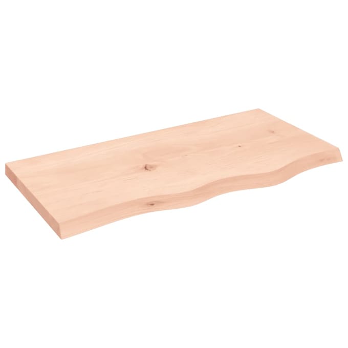 vidaXL - Wastafelblad - 80x40x(2-4) - cm - onbehandeld - massief - hout