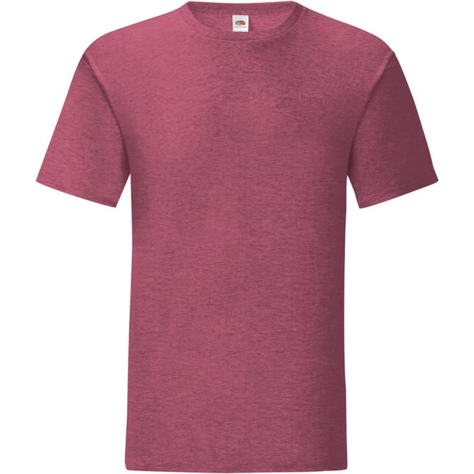 Fruit Of The Loom Heren Iconisch T-shirt (Heather Bordeaux)
