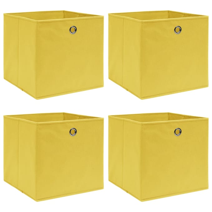 vidaXL - Opbergboxen - 4 - st - 32x32x32 - cm - stof - geel