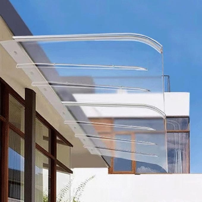 Voordeur Overkapping - Regenbescherming Buiten - Bescherming Huis - Polycarbonaat Paneel - 50x90cm - Transparant