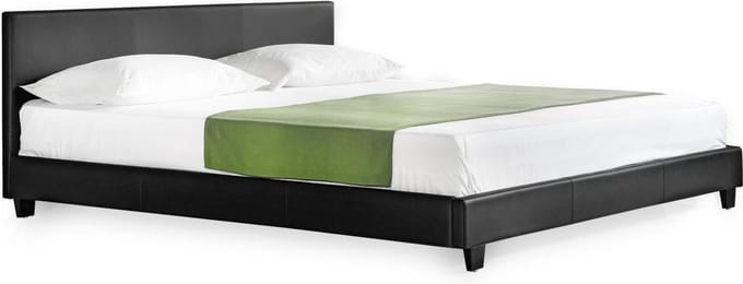Bedframe met lattenbodem - kunstleer 180x200cm - zwart