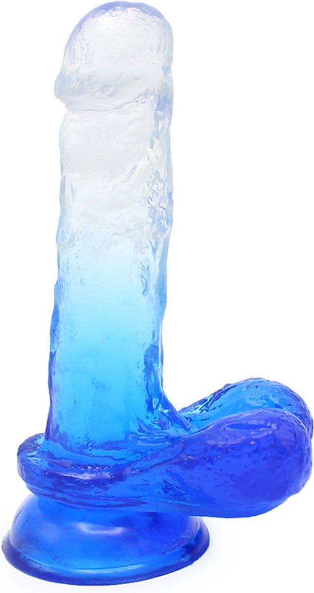 Kiotos Cox Color - Gekleurde Dildo 07 - 18 x 4 cm - Transparant/Blauw
