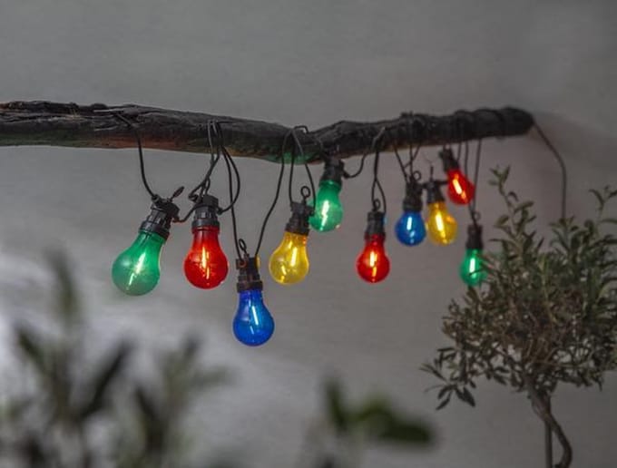 RTM Lighting Feestverlichting 405cm met 10 lampjes -Multicolor (RGB)