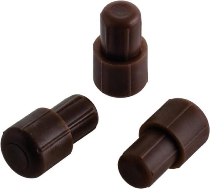 i-Fix kastplankdrager | bruin kunststof | stift Ø 6 mm | 20 stuks