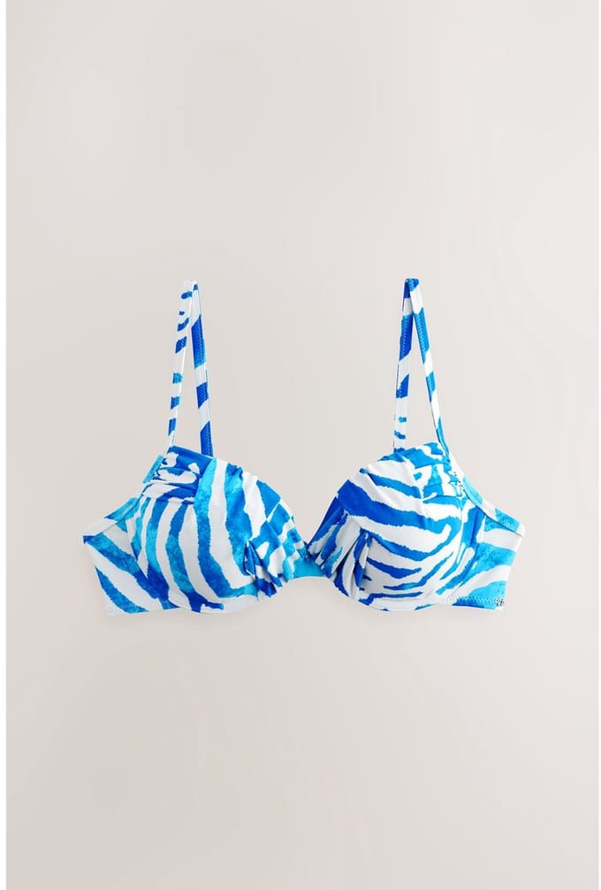 Next - Dames - Gedrapeerde vormgevende bikinitop met beugels en vullingen - Dierenprint