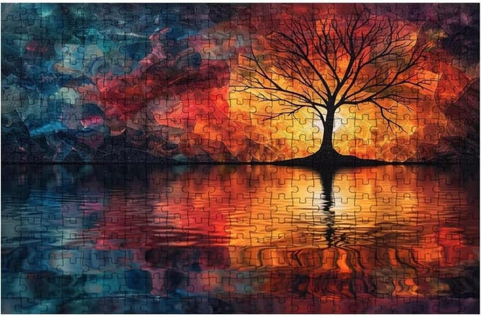 Puzzel 5000 stukjes - Abstracte puzzel - Familie spel - Geïmporteerd lindehout - 160x105 cm - Abstract