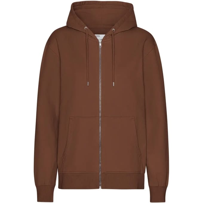 Hooded sweatshirt met rits Colorful Standard Classic Organic Cinnamon Brown