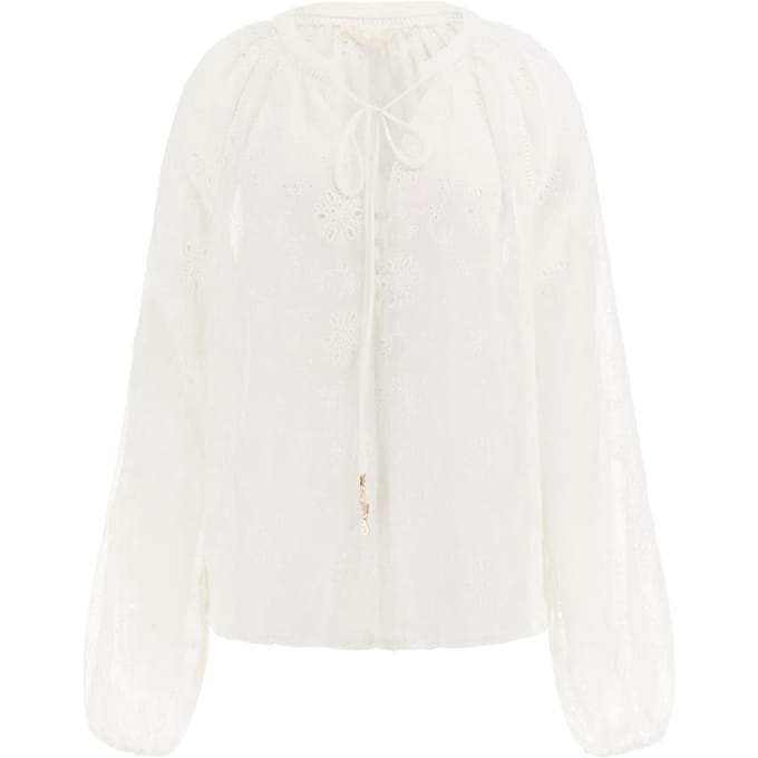 GUESS  Eco Ls Danièle Embro Top Pure White Größe: XS | Longsleeves Outlet | Damen | Weiß
