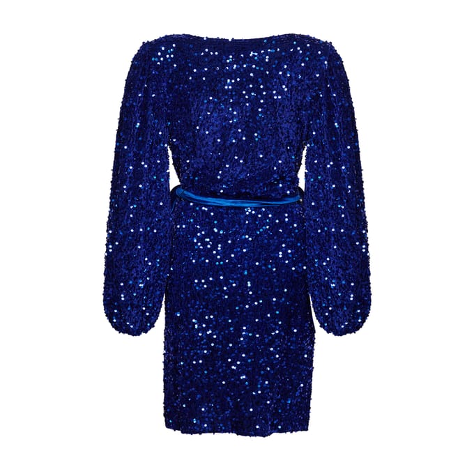 Teagan wikkeljurk in marineblauw/blauw
