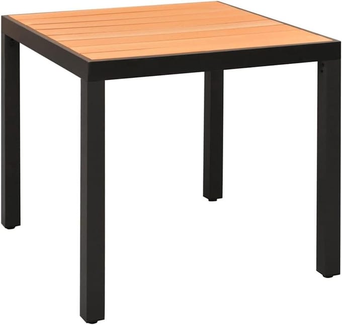 Tuintafel - Terrastafel - Buiten Zitten - Weerbestendig blad - 80x80x74 cm - Bruin