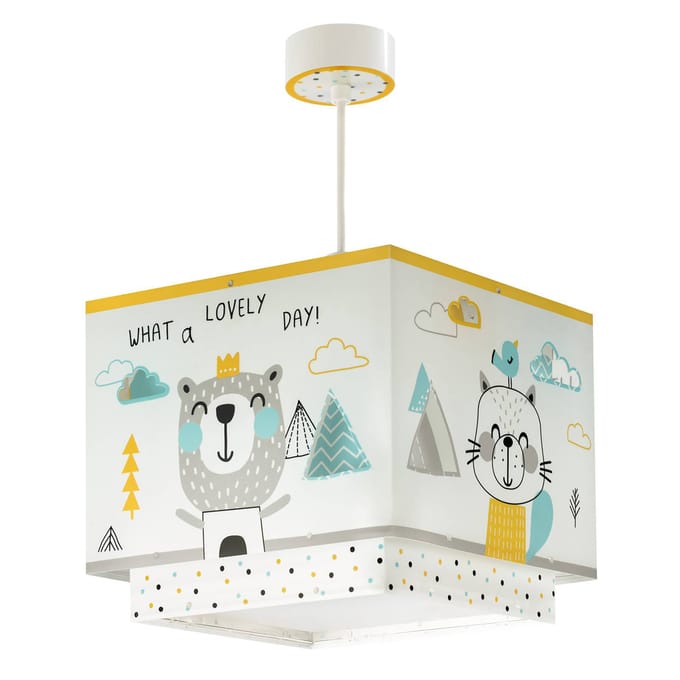 Dalber kinderkamer hanglamp HELLO LITTLE, wit/geel