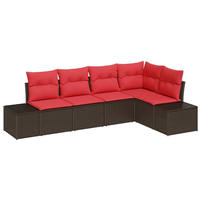 vidaXL Tuin Sofa Set 5 st Bruin poly rattan
