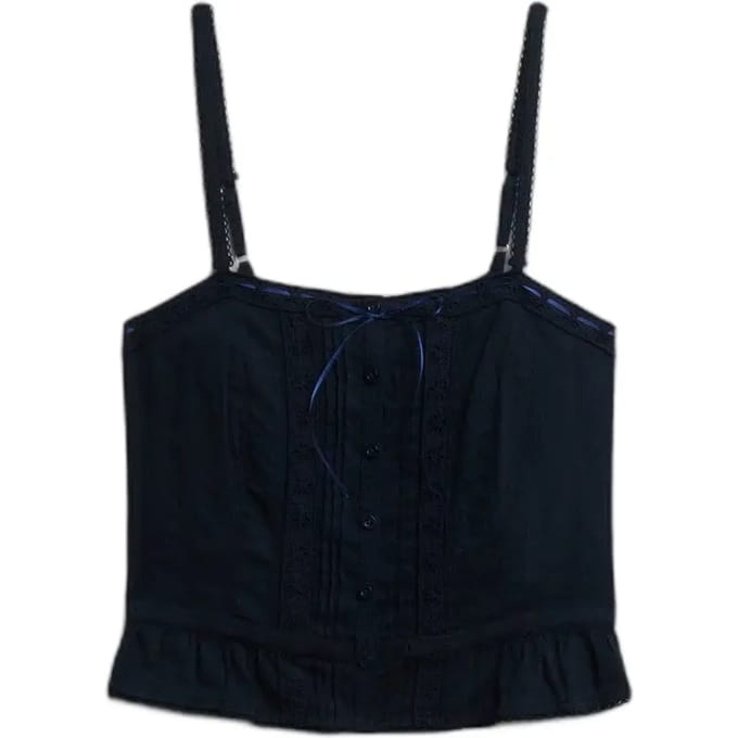 Superdry Kanten Camitop Blauw Grootte: 36