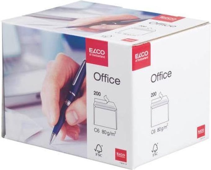 Elco envelop Office FSC C6 80 gram wit 200 stuks
