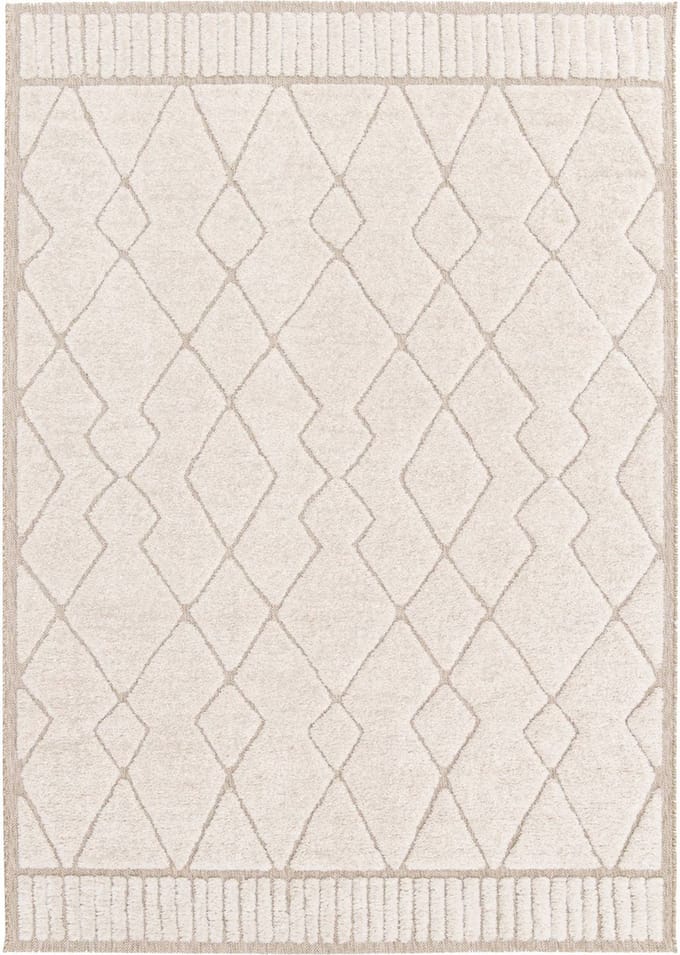 sweeek - Interieur vloerkleed met berbermotief, beige en crème - judy