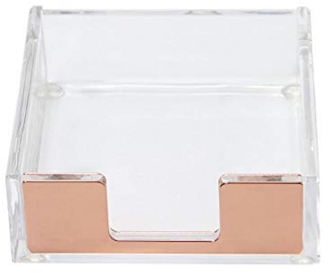 Sticky Notes Memo Pad Houder Dispenser - Rose Goud Bureauorganizer voor Kantoor en Thuis