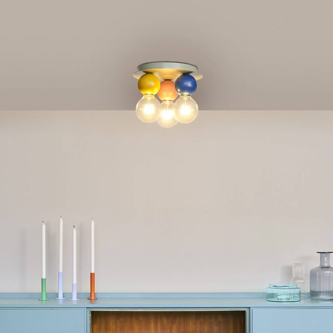OSRAM Decor Bubble decoratieve plafondlamp, 3-lamps met E27-fitting, 250 mm, IP20, metaal, veelkleurig