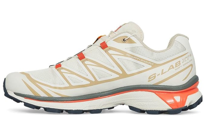 Salomon XT-6 Bleached Sand Rood Oranje 45 beige