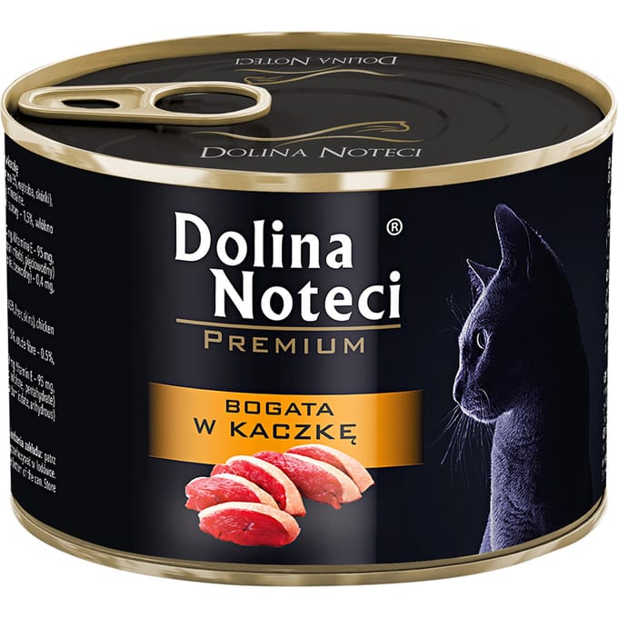 24 x 185 g Dolina Noteci Premium Rijk aan Eend Nat Kattenvoer