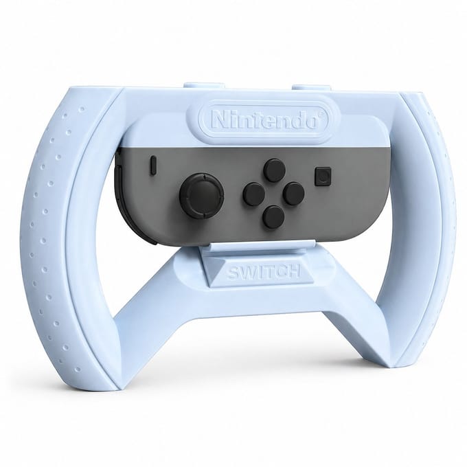 Joy-Con Stuur Geschikt voor Nintendo Switch – Racing Wheel Controller – Ergonomische Grip – Geschikt voor Switch en Switch OLED – Wit
