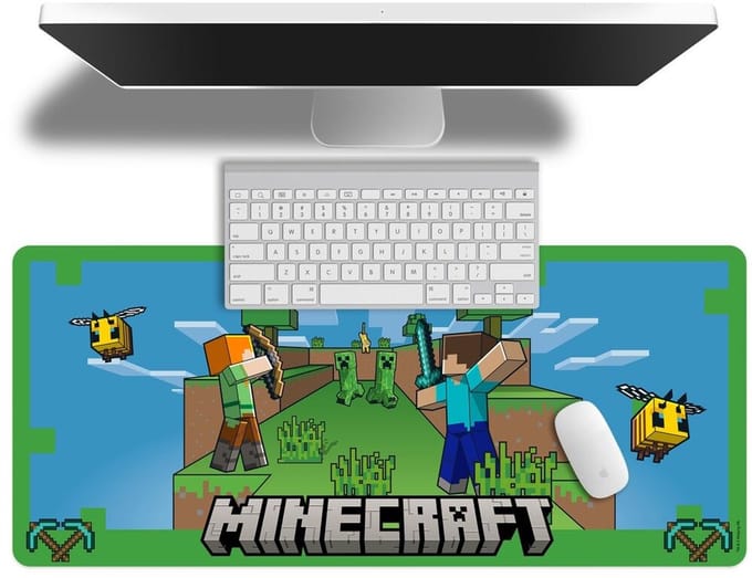 Minecraft Bureaumat - Computer mat - Gaming Onderlegger - Groen - 80 x 35 CM