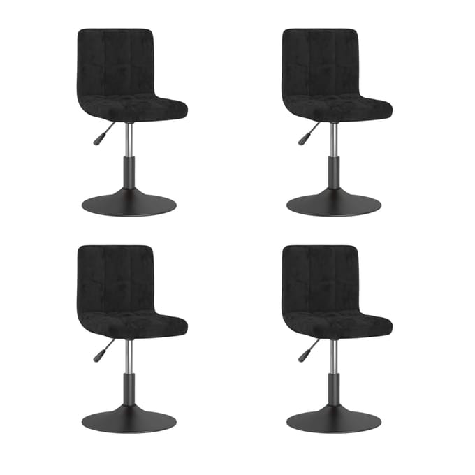 vidaXL - Eetkamerstoelen - draaibaar - 4 - st - fluweel - zwart