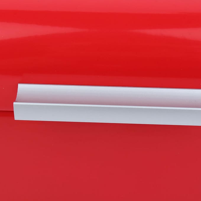 Retro metalen broodtrommel met effen kleur, grote capaciteit, keukopbergcontainer (Rood) rood