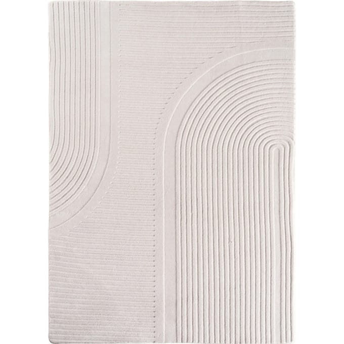 Japandi Vloerkleed Pompei - Hoogpolig - Scandinavisch Design - 3D-Effect - Creme- 80x150 CM