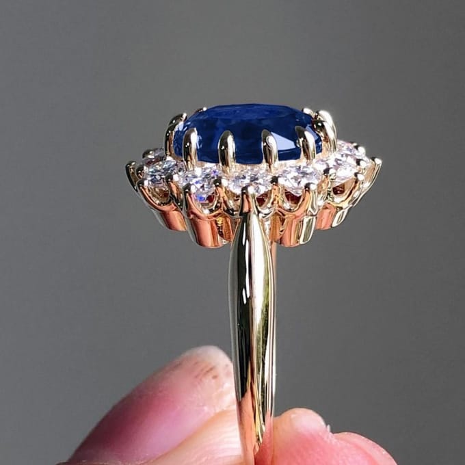 Sieraden Saffier Ring Eenvoudige Vrouwen Diamant Sieraden Trouwring 10 blue