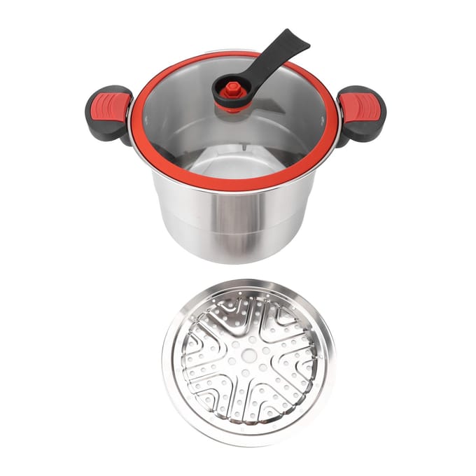 Micro Autocuiseur Acier Inoxydable 304 Antidéflagrant 7L Grande Capacité Double Oreille Micro Pression L gray