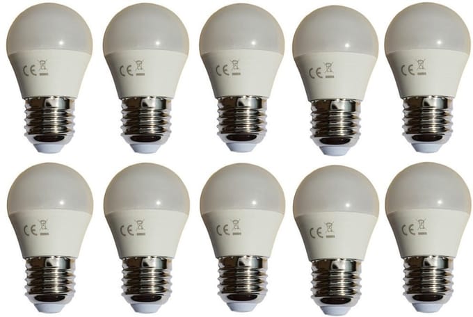 G45 kogellamp 10 stuks | E27 LED lamp 6W=50W | daglichtwit 6400K