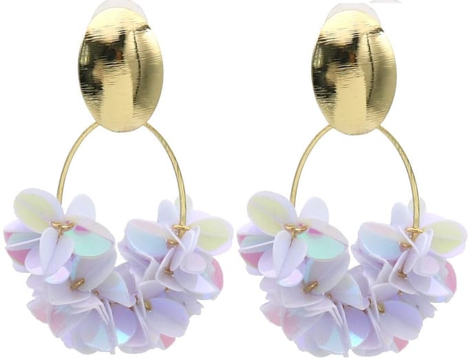 Oorbellen shiny – wit – 6x3,5 cm
