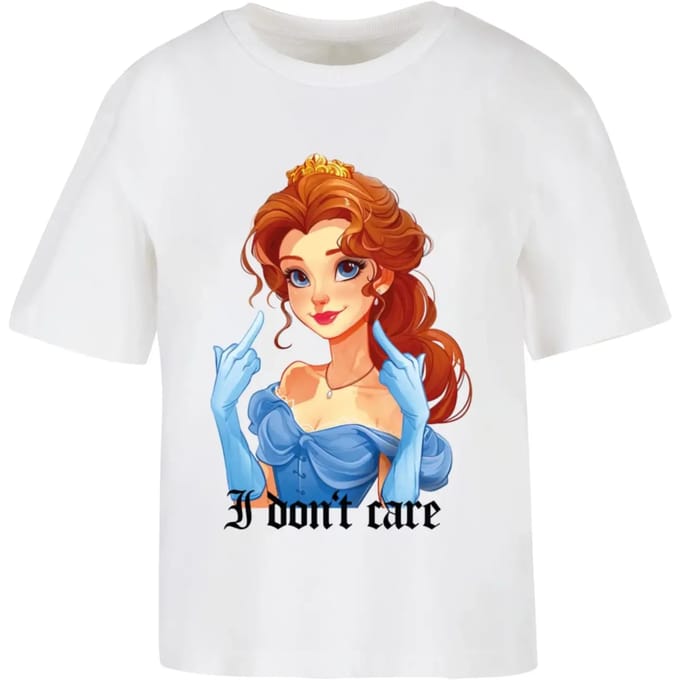 Dames-T-shirt Miss Tee Don't Care Handsign