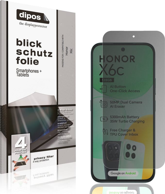 dipos – Matte Privacy Screenprotector geschikt voor Honor X6c | Anti-Spy Beschermfolie