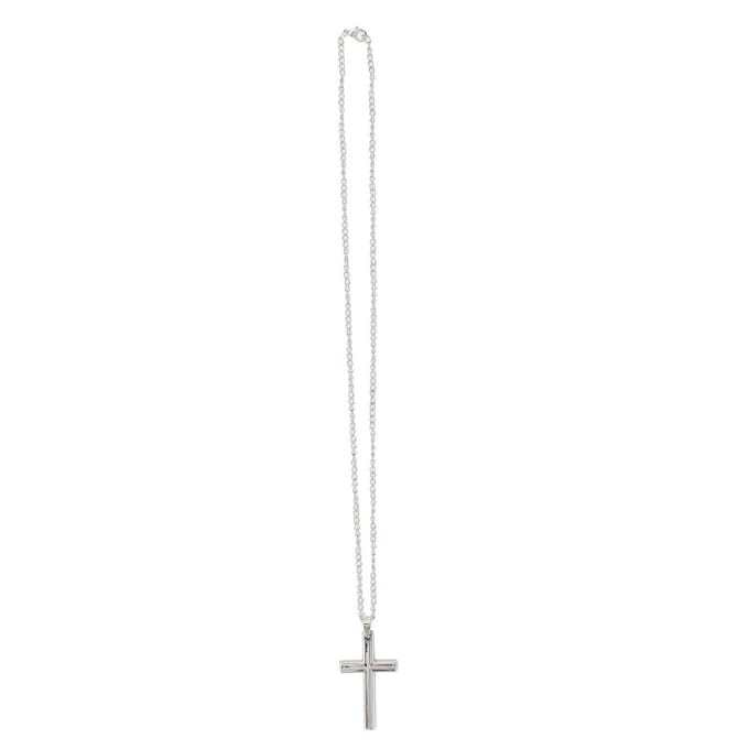 Collier Pendentif Croix Tempérament Unisexe Bijoux Rood Pull Chaîne en Alliage Facile à Assortir Argent argenté