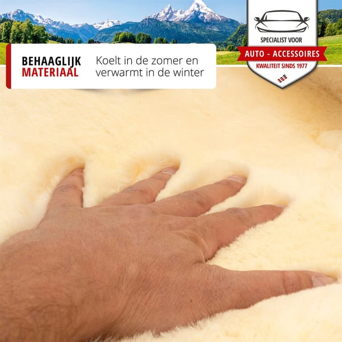 Walser Autostoelhoes Lamsvel Maya beige - 1 stuk