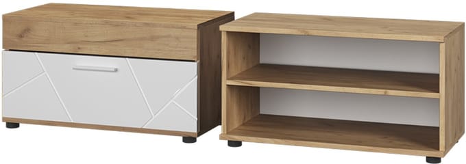 Vicco Berno Woonkamerkasten – 2 delen Eik goud/wit