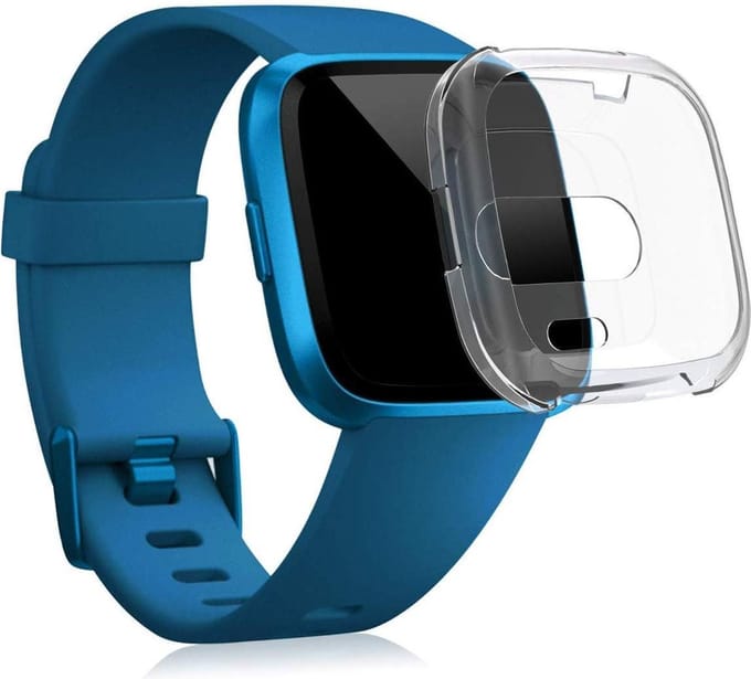 DrPhone – Fitbit Versa 1 Hoesje – Transparante TPU Case – Flexibel & Schokbestendig
