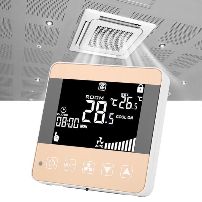 Intelligente LCD Digitale Centrale Airconditioning Fan Coil Unit Thermostaat Temperatuur black