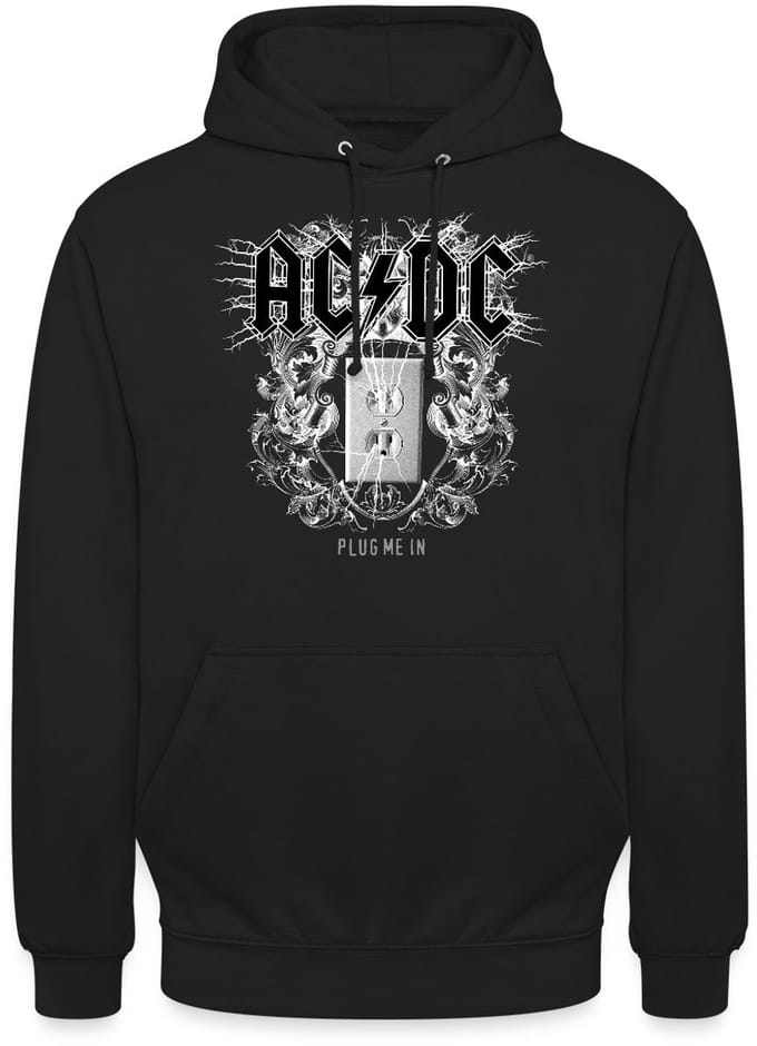 AC/DC Logo Met Socket Plug Me In Videoalbum Hoodie Unisex
