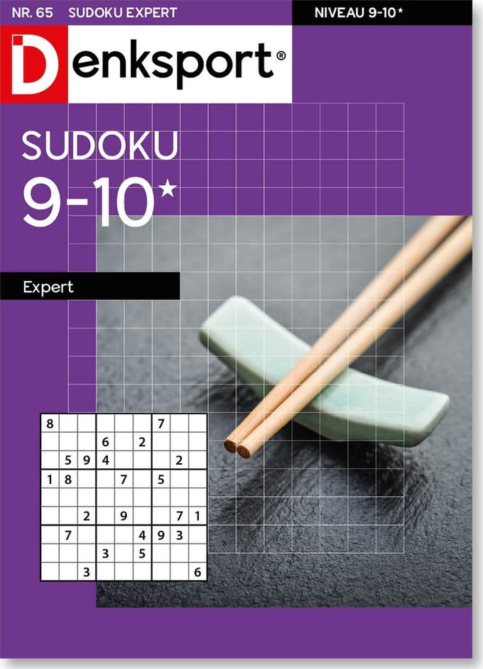 Denksport Puzzelboek Sudoku 9-10* expert, editie 65