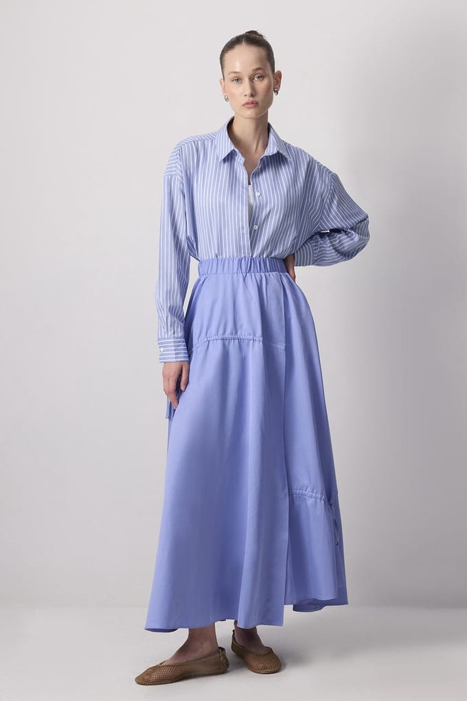 Touché Privé - Rok met rimpeldetails - Blauw - Dames
